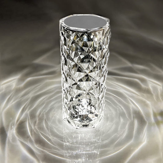 Xergy Crystal Table Lamp, 3 Color Changing Rose Diamond Night Light