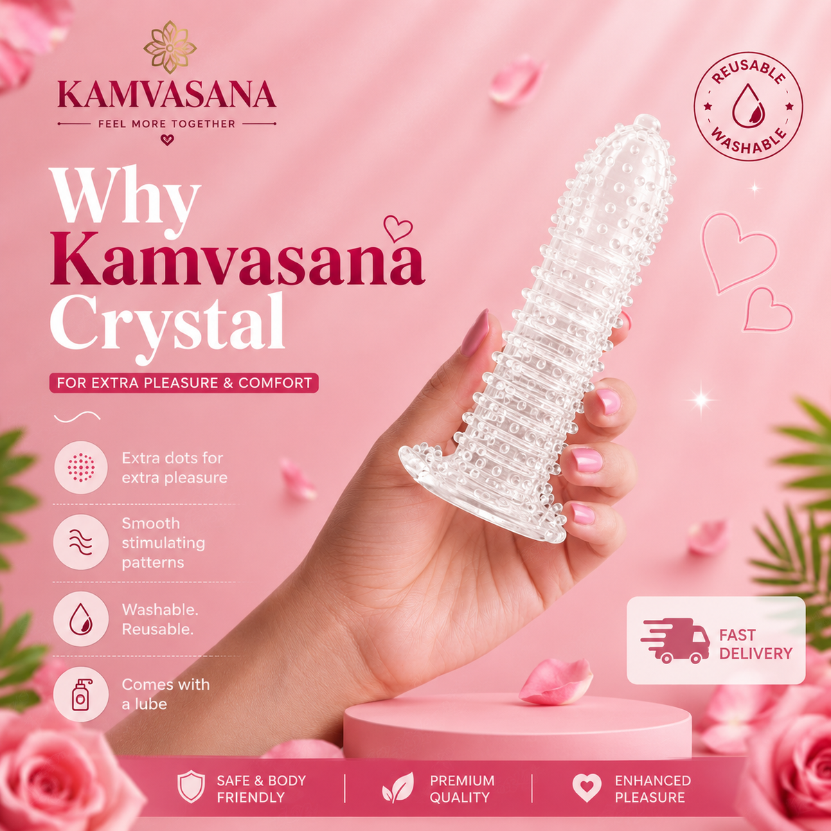 ||कामवासना||Crystal Dotted Reusable Condom