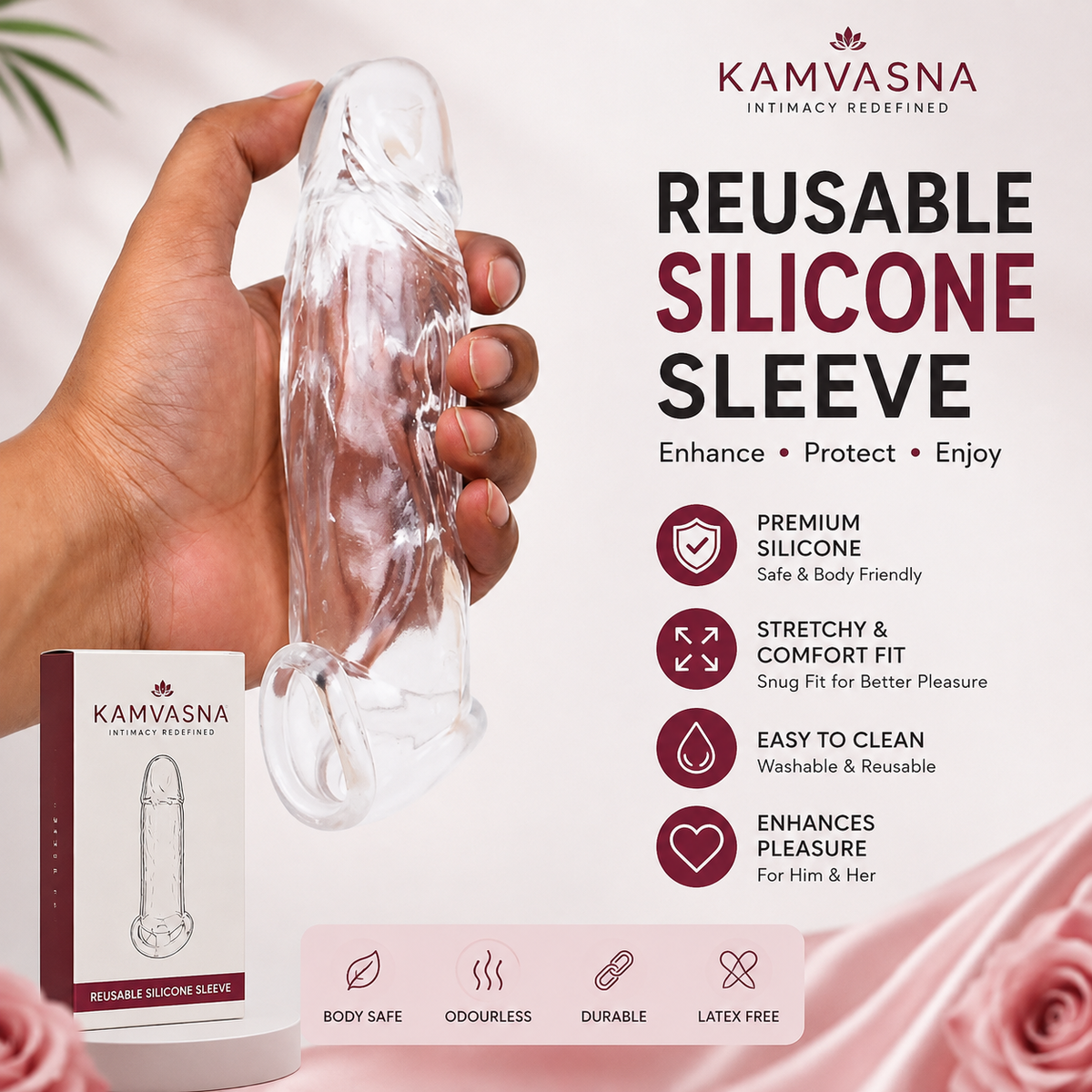 6inch Transparent Silicone Condom|| Washable And Reusable