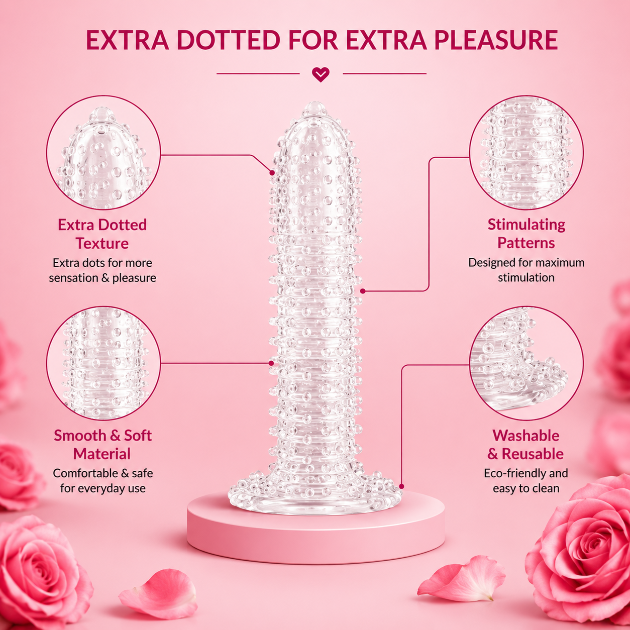||कामवासना||Crystal Dotted Reusable Condom